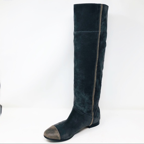 Fabio Rusconi Suede Cap Toe Cuffed Knee Boot - Picture 3 of 10
